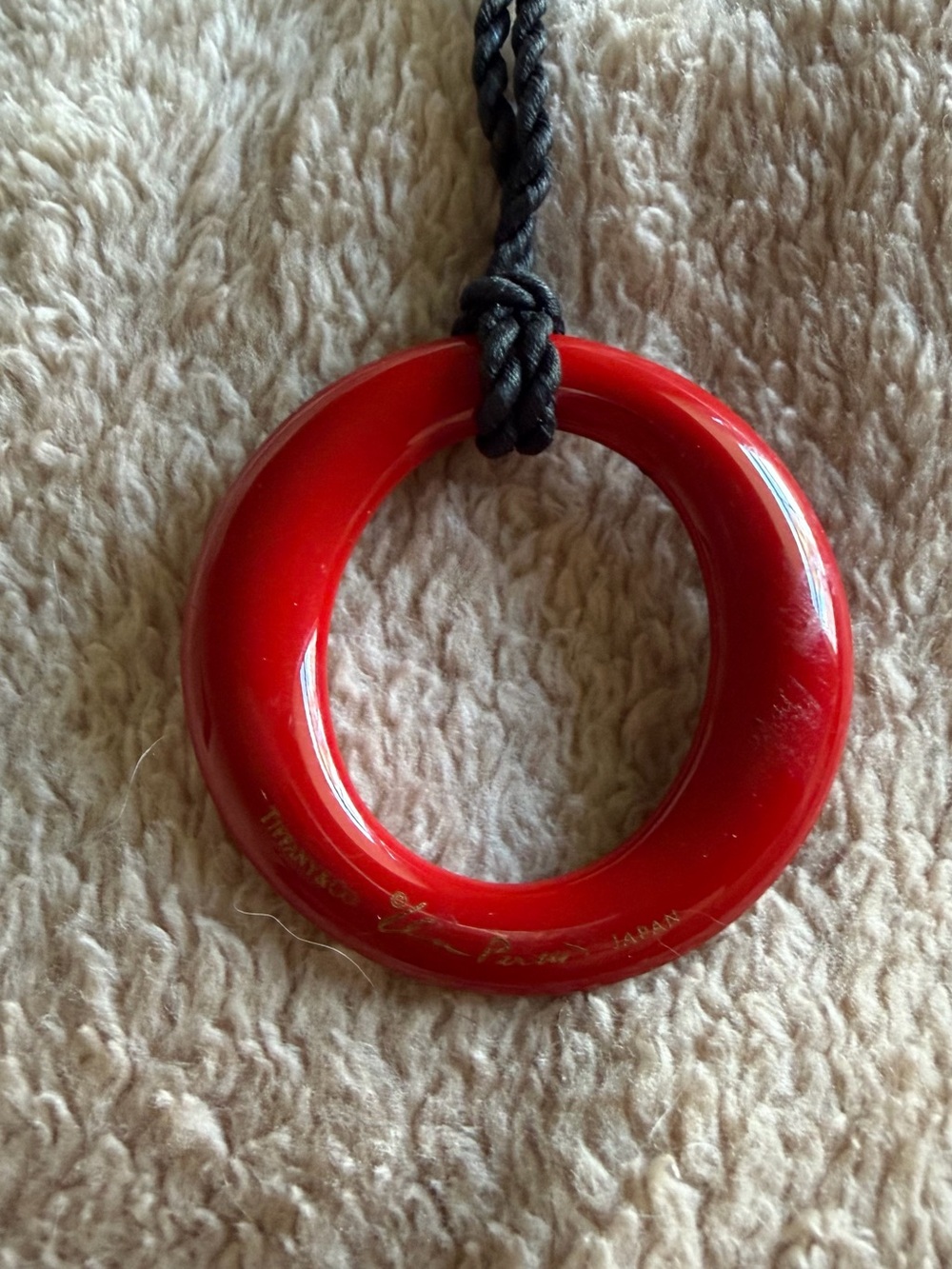 Tiffany & Co Elsa Peretti Sevilla’s Red Lacquer Pendant Necklace